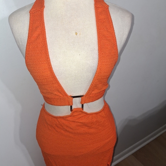 SHEIN Vibrant Orange Maxi Dress- W Sz Med 6 - Picture 4 of 9